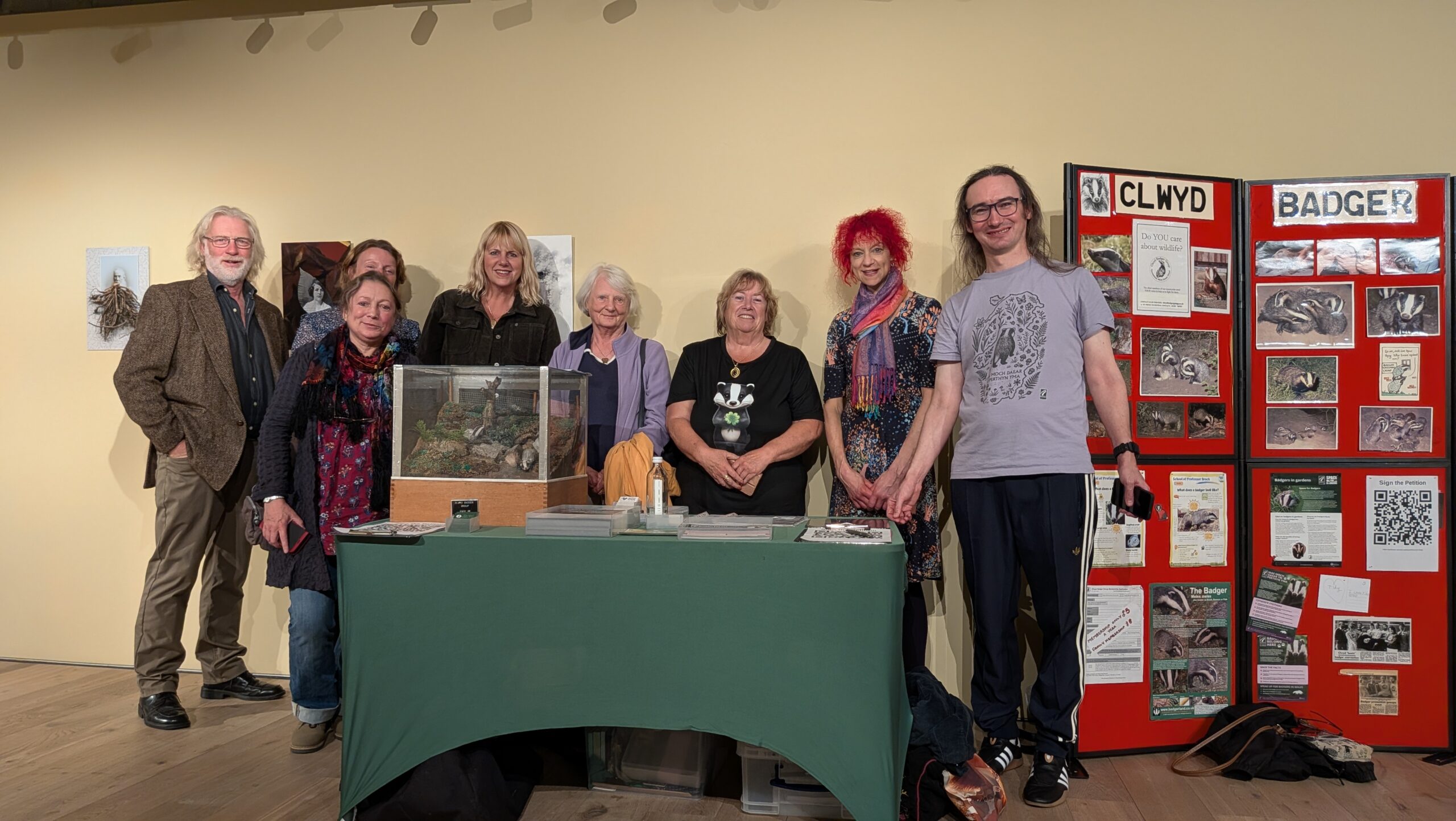 Pictured: Clwyd Badger Group members with Matt Hobs after the show.